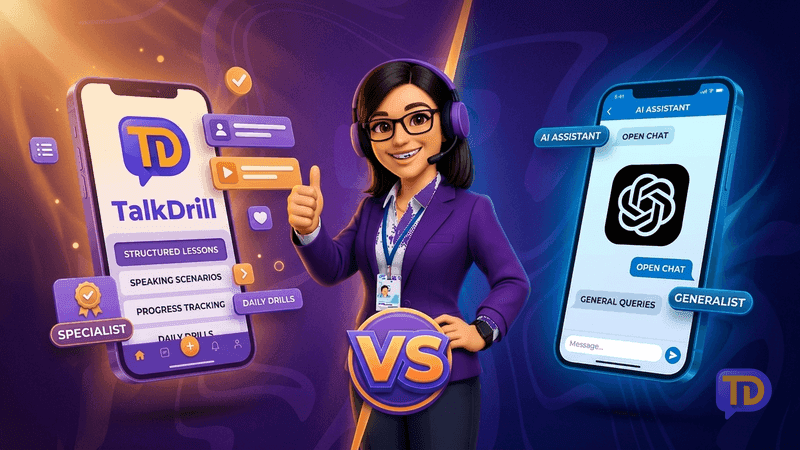 TalkDrill vs ChatGPT for English Practice: Which Works Better?