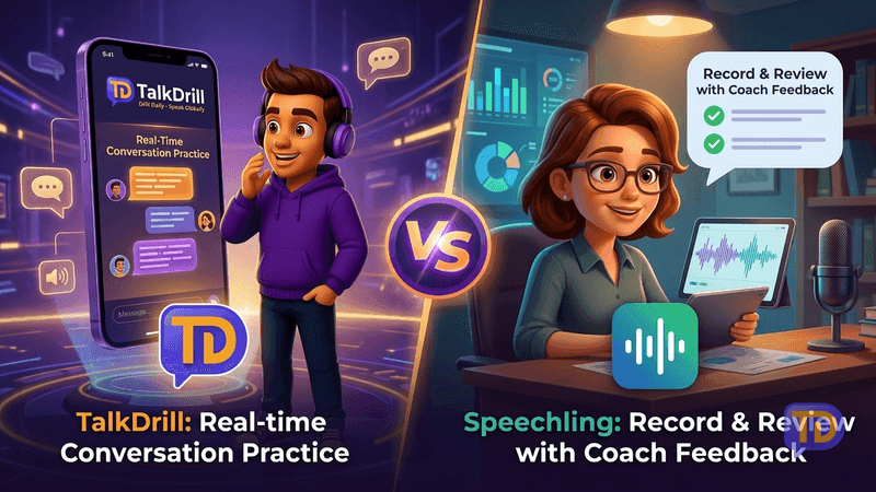 TalkDrill vs Speechling: AI Speaking Practice Compared