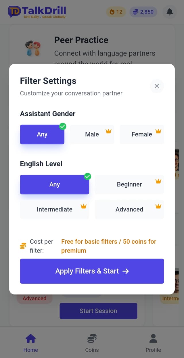 TalkDrill Filter