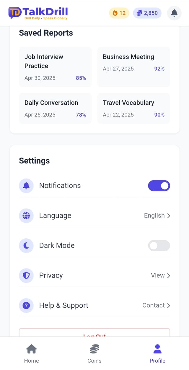 Profile Settings