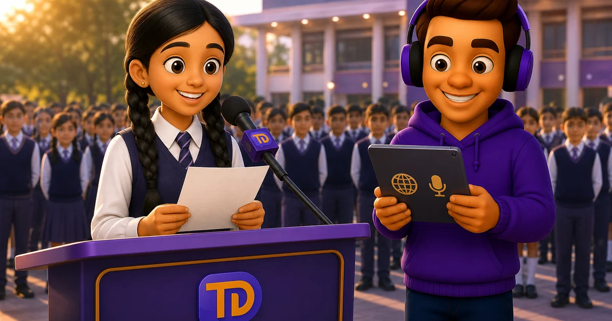 News Reading for School Assembly: Script and Starting Lines