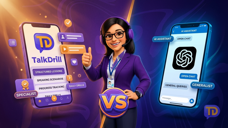 TalkDrill vs ChatGPT for English Practice: Which Works Better?
