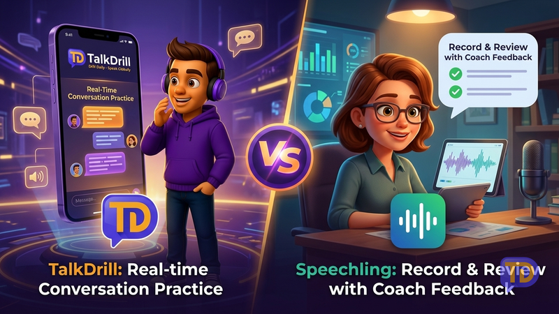 TalkDrill vs Speechling: AI Speaking Practice Compared